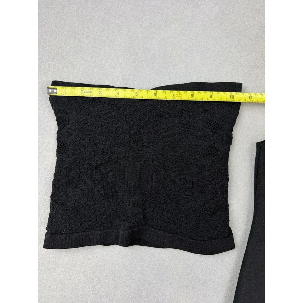 Free People Intimately 2 Piece Bundle XS Black Bodysuit & Bandeau Bra Set